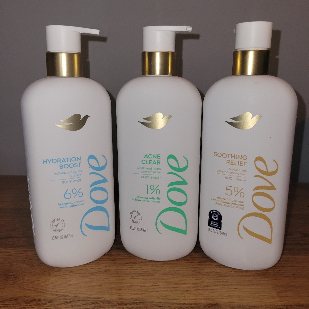 Dove Serum Body Wash 3-Piece Variety Set, 18.5oz